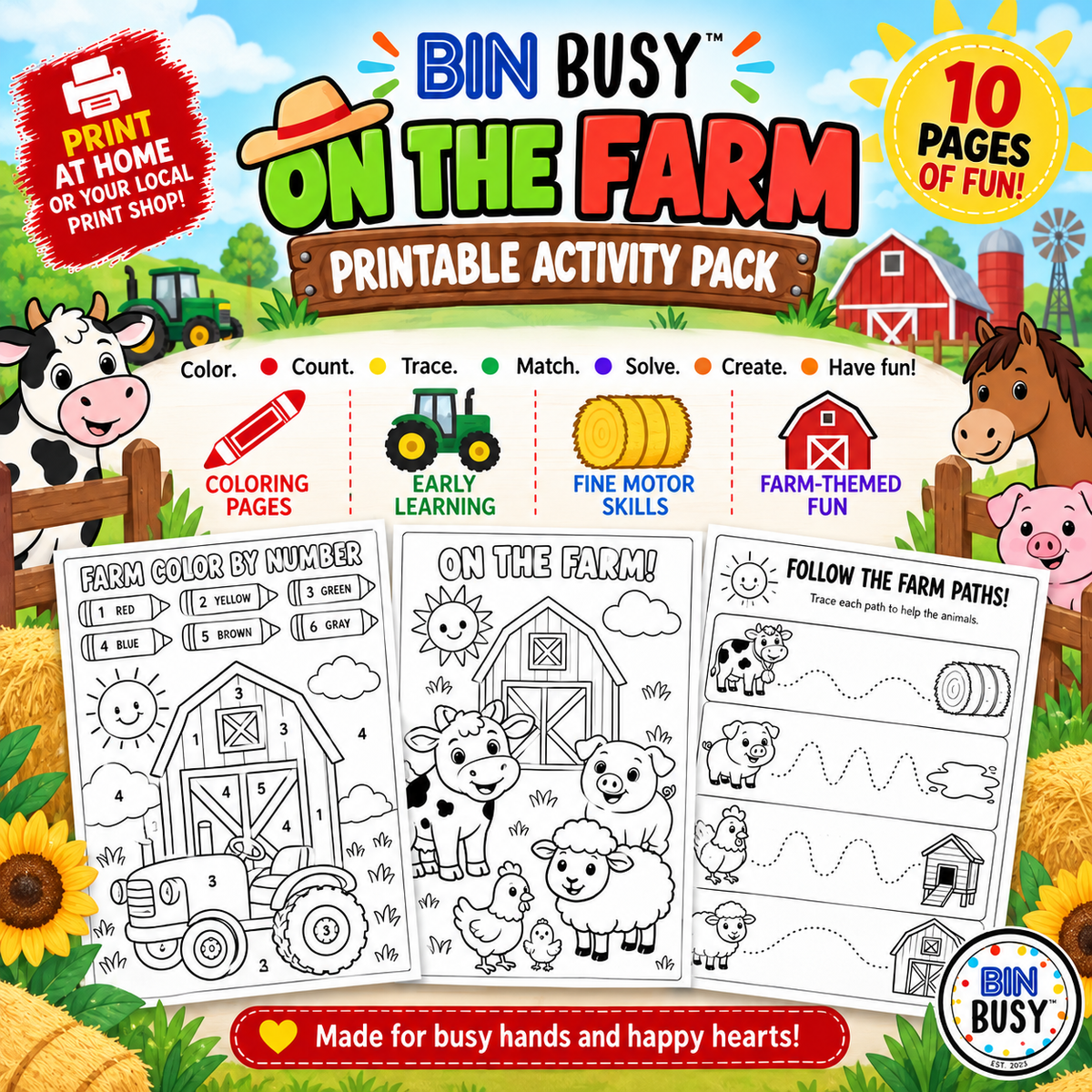 Bin Busy On The Farm Digital Package
